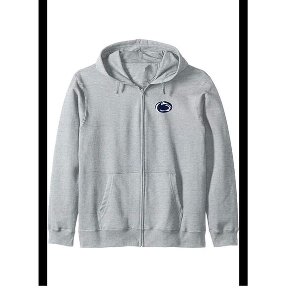 Pennsylvania State Gray Sewn In Logo Zip Ip Hoodie Sweatshirt Size Large New - Picture 1 of 7